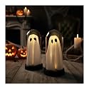 Jabcmier Halloween Decorations Indoor - 2 Pack Light Up Ghost Decor, Glowing Cute Ghost for Home, Tabletop, Mantel, Kitchen Party - Halloween Decor