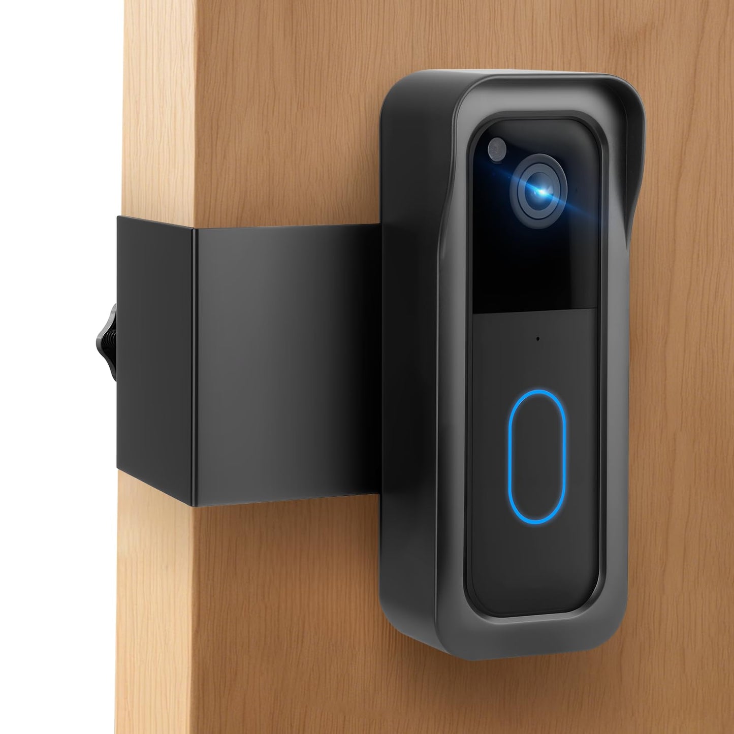Blink Doorbell Mount, Anti-theft Metal Doorbell Camera Mount No Drilling with Rain Cover for Blink Video Doorbell 1st & 2nd Gen, No Block Sensor