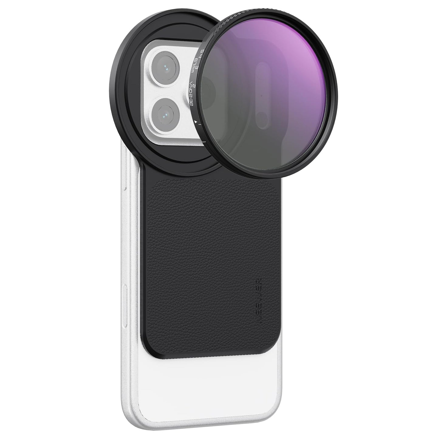 NEEWER 6.9" Magnetic Phone Lens Filter Mount Adapter Backplate Accessories with 67mm Variable Neutral Density Filter (ND 2-32) Compatible with MagSafe