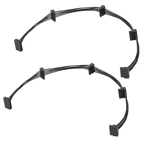 YSIUENG 15 pin to 4 SATA Power Extension Cable for Hard Disk Driver HDD SSD DVD - 50cm ?2 Pieces?