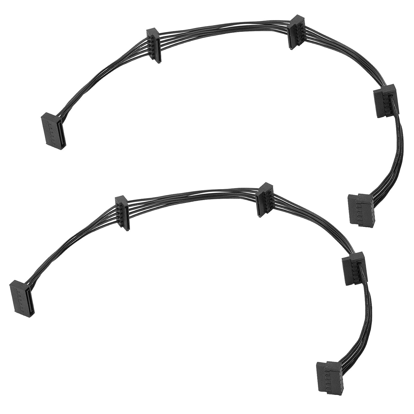 YSIUENG 15 pin to 4 SATA Power Extension Cable for Hard Disk Driver HDD SSD DVD - 50cm ?2 Pieces?