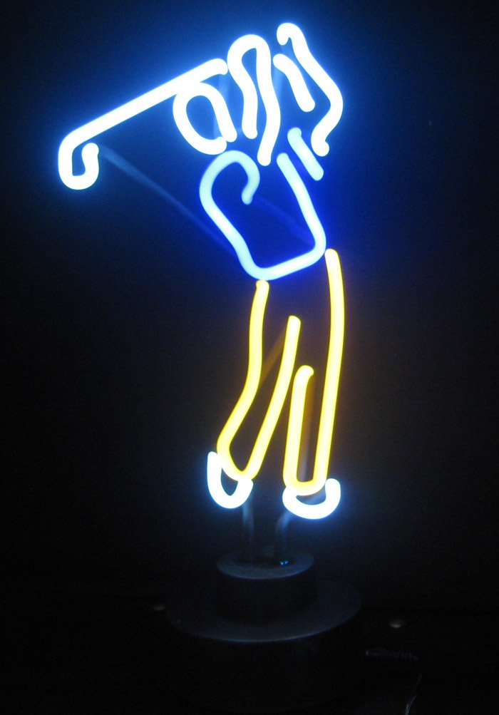 Golfer Neon Sculpture (Multi) (13"H x 7"W x 6"D)