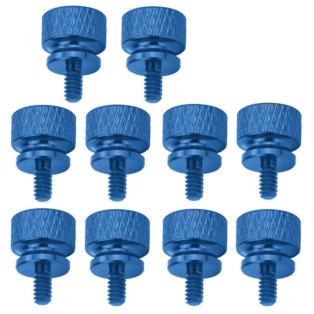 YATENG 10-pcs Anodized Aluminum Computer Case Thumbscrews (6-32 Thread) for Computer Cover/Power Supply/PCI Slots/Hard Drives DIY Personality