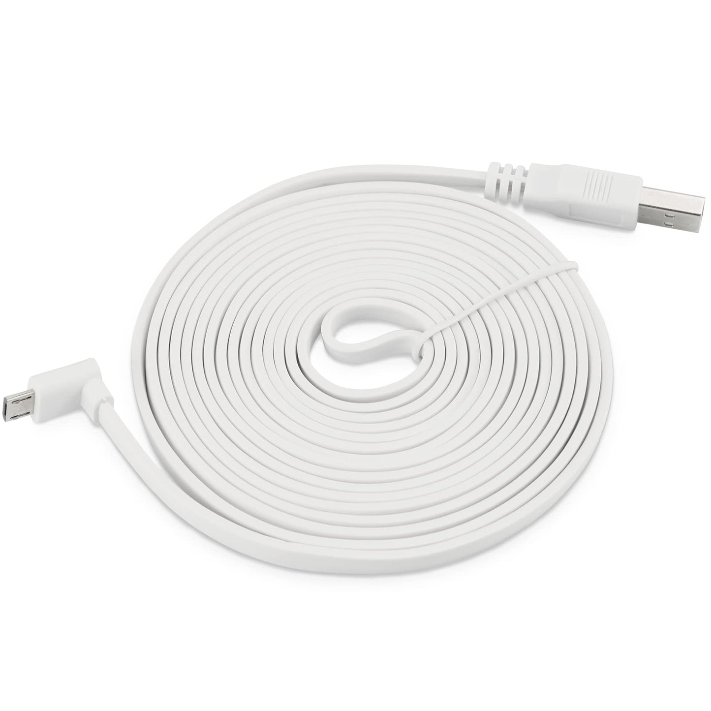 LEFXMOPHY for WYZE Cam Pan V3 Power Cord 90 Degree L-Shape Connector Micro USB Right Angle Extension Charging Cable, 10ft Long White Extender