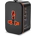Universal Travel Adapter Worldwide, European Travel Plug Adapter with 2 USB C, 2 USB A and Multi AC Outlets, International Power Converter All in One…