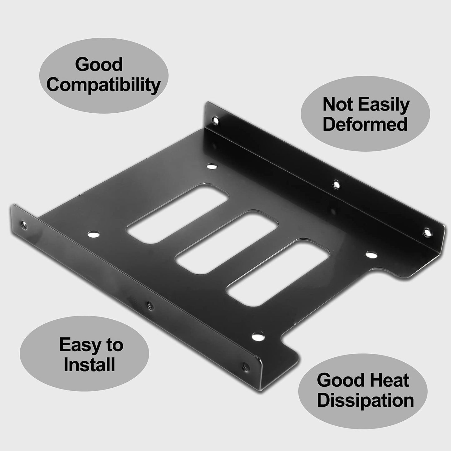 suiwotin 4PCS SSD Bracket 2.5 to 3.5 Adapter, SSD HDD Hard Disk Drive Bays Holder, SSD Mounting Bracket Kit Metal Mounting Bracket Adapter