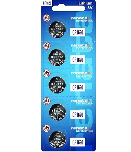 Renata CR1620 Batteries - 3V Lithium Coin Cell 1620 Battery (5 Count)
