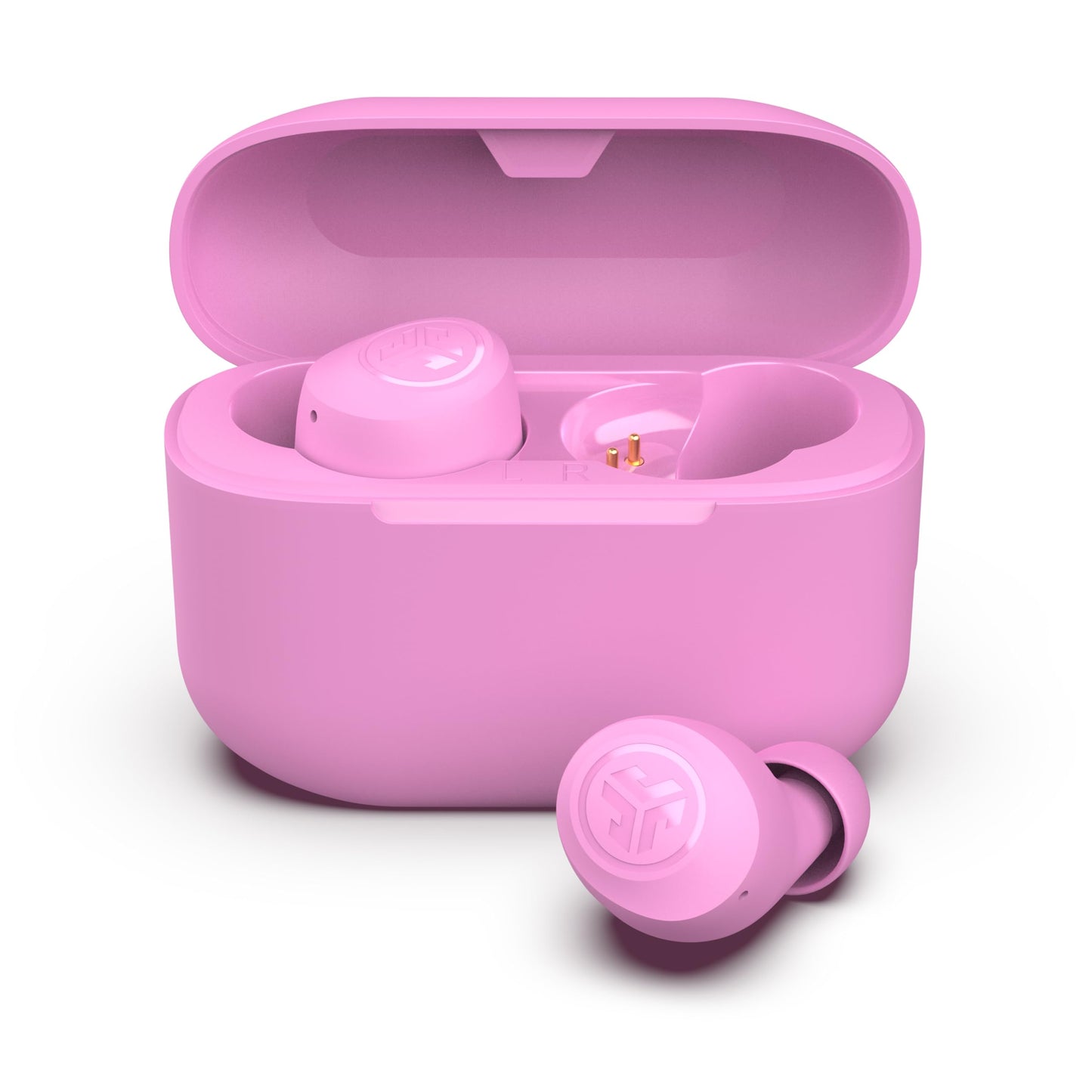 JLab Go Air Pop+, True Wireless Earbuds, Bluetooth Earbuds with Microphone, Dual Connect, EQ3 Sound, Pink