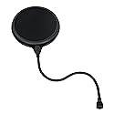 Gator Frameworks Split Level Double Layered Pop Filter with Attachment Clamp; Fits Most Standard Microphone Stands (GM-POP FILTER)