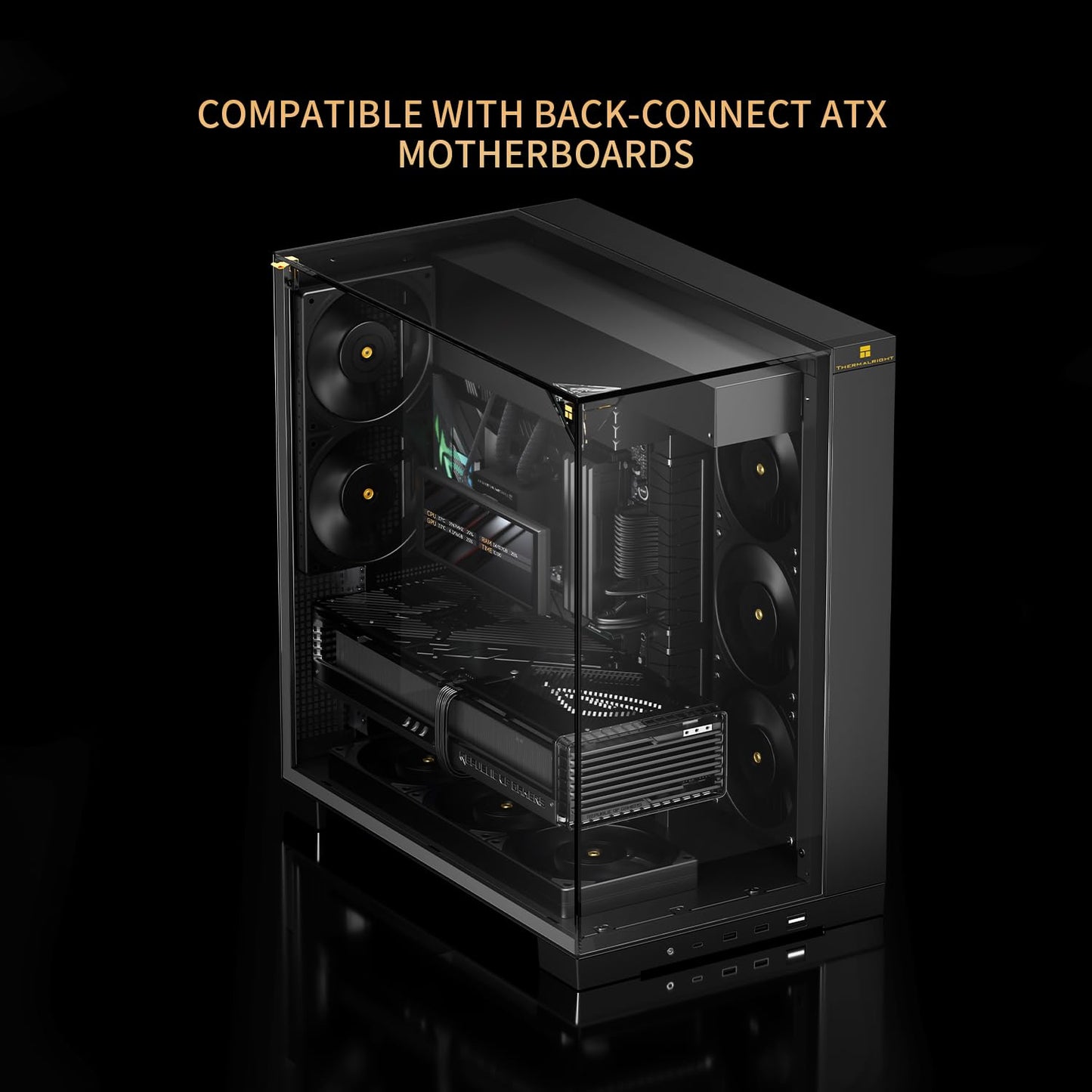 Thermalright A70ATX Gaming Case Three-Sided Pillar-Free Panoramic Glass Panel ?Type-C Port mid-Tower Computer case Tool-Free Quick-Release Vertical