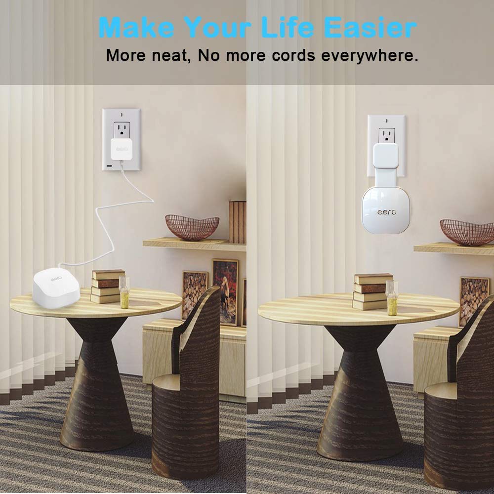 Tizomi Outlet Wall Mount Only for eero 6 & 6+ mesh Wi-Fi System (NOT for Pro 6/Pro 6E), No Messy Wires & Space Saving Outlet Mount Holder for eero 6
