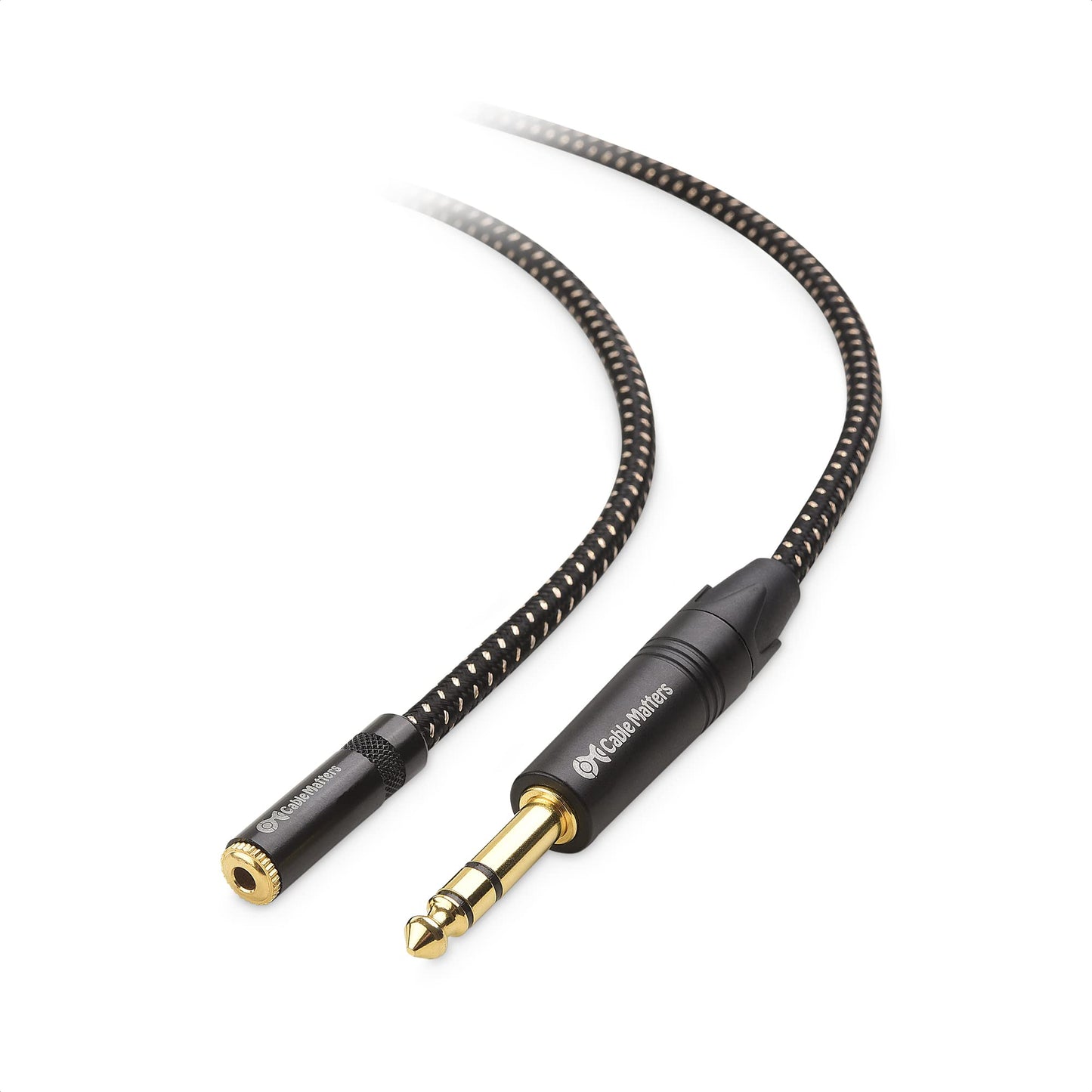 Cable Matters 6.35mm to 3.5mm Headphone Adapter Cable 10 ft, (1/4 Male to 1/8 Female, 3.5mm to 1/4 Adapter, AMP to Headphone Converter Cable) in Black