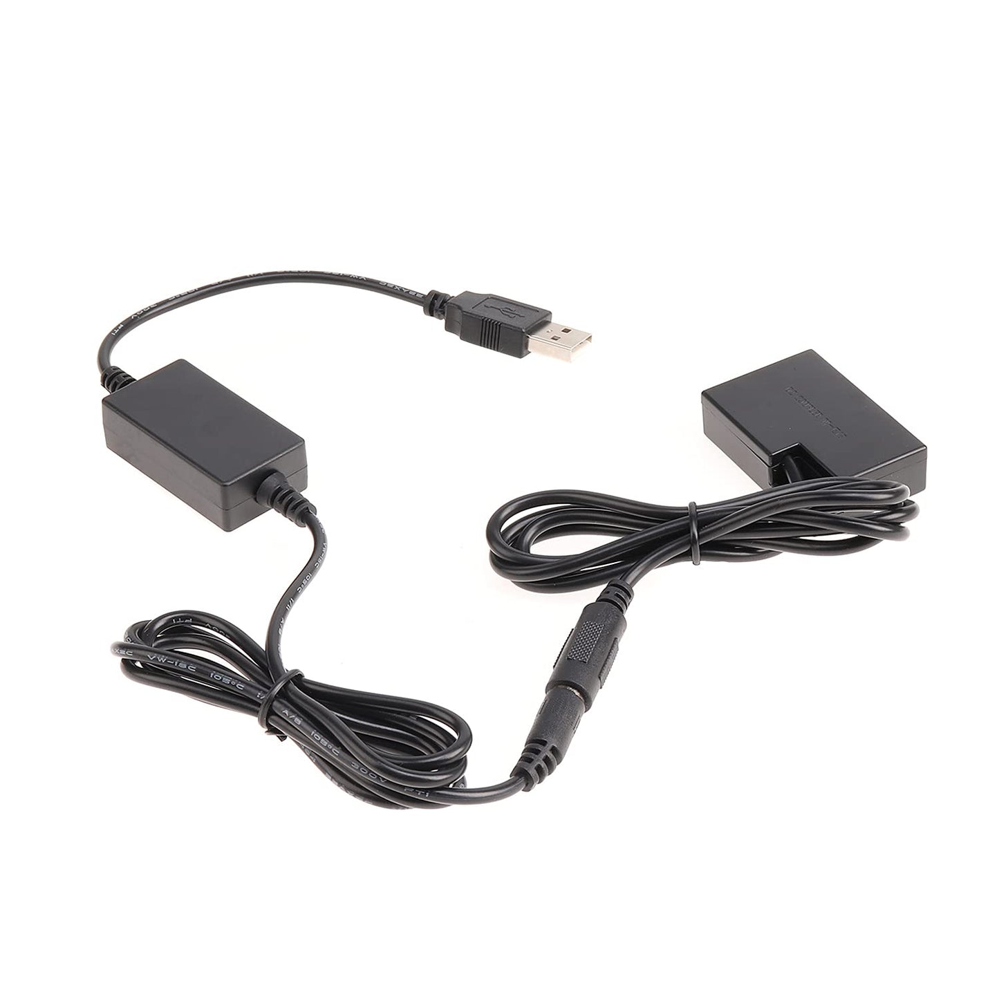 FocusFoto Full Decoded LP-E17 DR-E18 Dummy Battery DC Coupler + USB Power Supply Adapter Cable fit 5V 2A Power Bank for Canon EOS 77D 200D 800D 750D