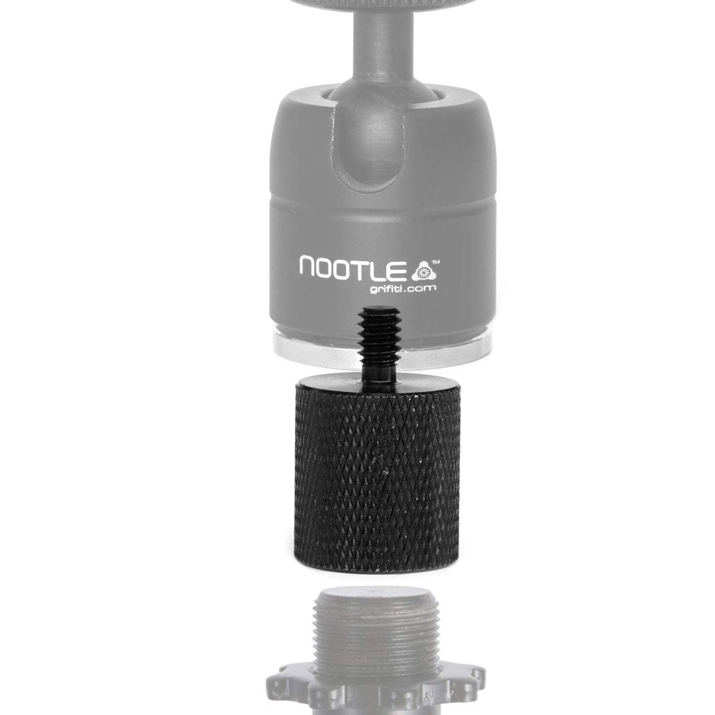 GRIFITI Nootle Heavy Duty Large Music Mic Stand Camera Pole Adapter 5/8 27 Female to 1/4-20 Male for Video Photo Mic Phone Extension Broom Adaptor