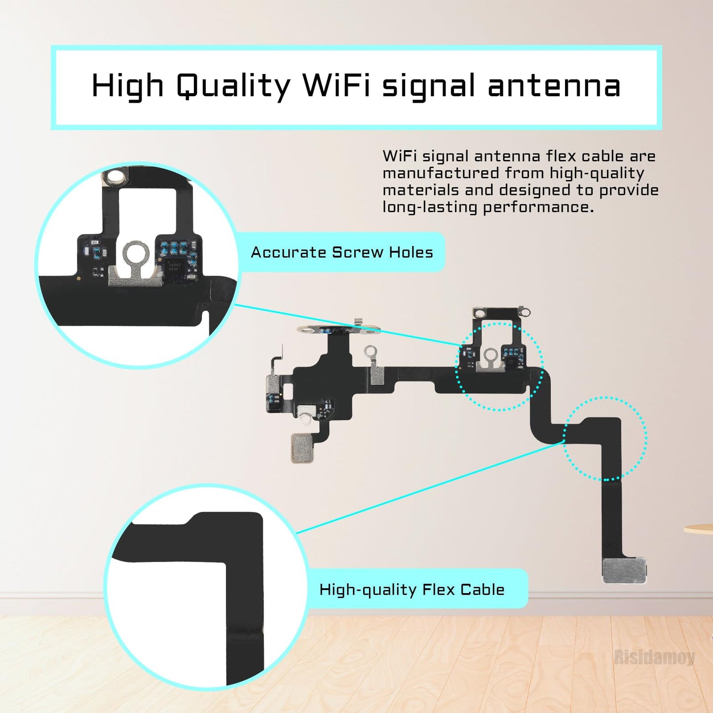 Risidamoy for iPhone 11 WiFi Signal Antenna Flex Cable Replacement for iPhone11 Signal WLAN Antenna Cable Part with Fix Tool Crowbar and Tweezers