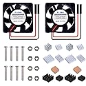 GeeekPi Fan for Raspberry Pi 4, 30x30x7mm DC Brushless CPU Cooling Fan 3.3V 5V with 7PCS Heatsink for Raspberry Pi 4 Model B,3B+,Pi 3 & Pi Zero/Zero W