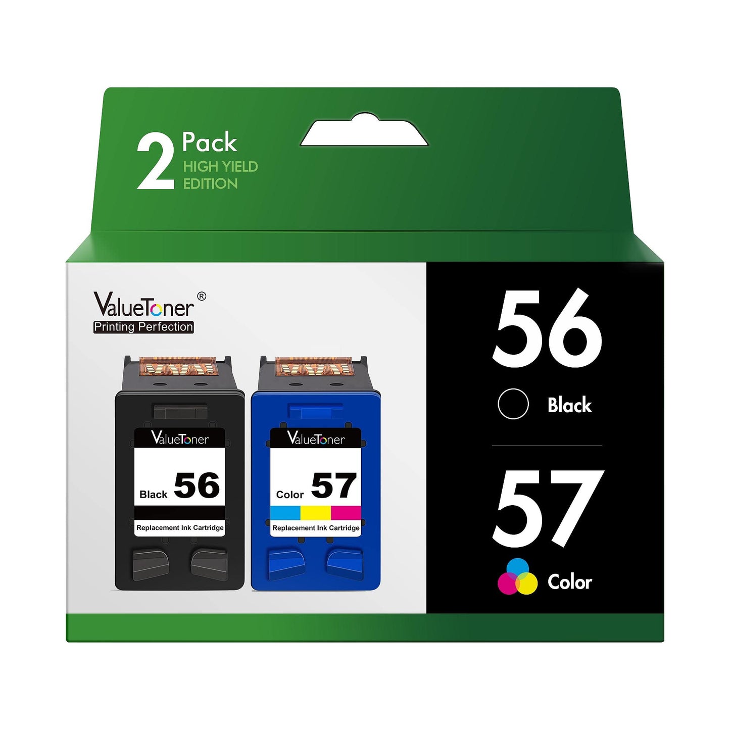 Valuetoner Remanufactured Replacement for HP 56 & 57 Ink Cartridge 2-Pack
