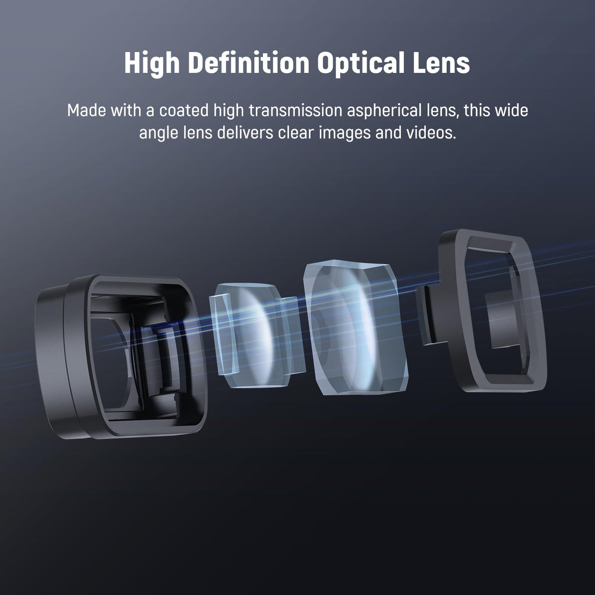 NEEWER 1/4 Black Diffusion Filter & Wide Angle Lens Compatible with DJI Osmo Pocket 3 Creator Combo Accessories, 108° FOV, Dreamy Cinematic Effect