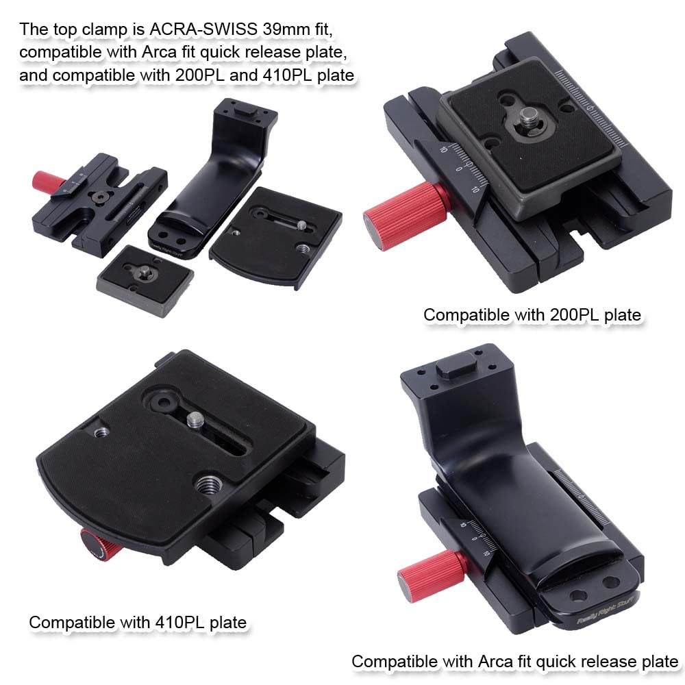 iShoot Clamp Adapter Converter Compatible with Manfrotto 200PL / 410PL Camera Plate & Converting Arca-Swiss Fit Quick Release Plate to RC RC2 Standard