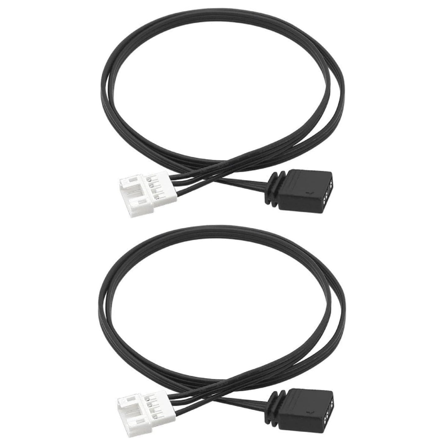 Seadiquiet 2Pcs Black 4 Pin to 5V 3 Pin Conversion Cable ARGB Splitter Extension Cable for Computer Chassis 4pin to 5V 3 Pin Converter ARGB Connector