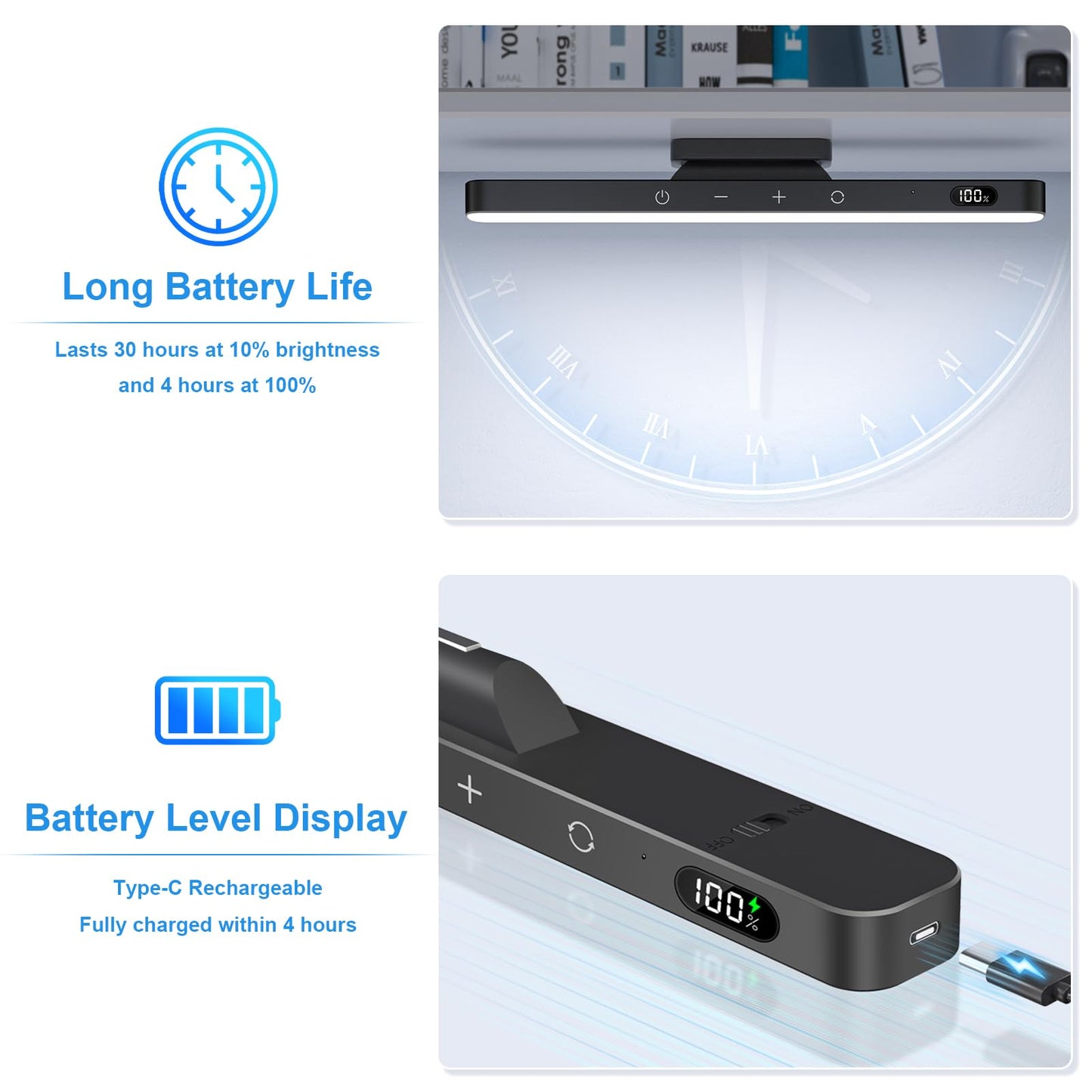 WILLED 3W Rechargeable Light Bar with Romote Control,3 Colors Adjustable Mirror Lights with 120 LED,2000mAh Battery Makeup Light, Magnetic Stick On