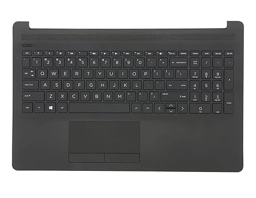 RenBang Tech Replacement for HP Laptop 15-DA 15-DB 15T-DA Upper Case Palmrest Touchpad Keyboard Assembly L20387-001 AP29M000400 Jet Black
