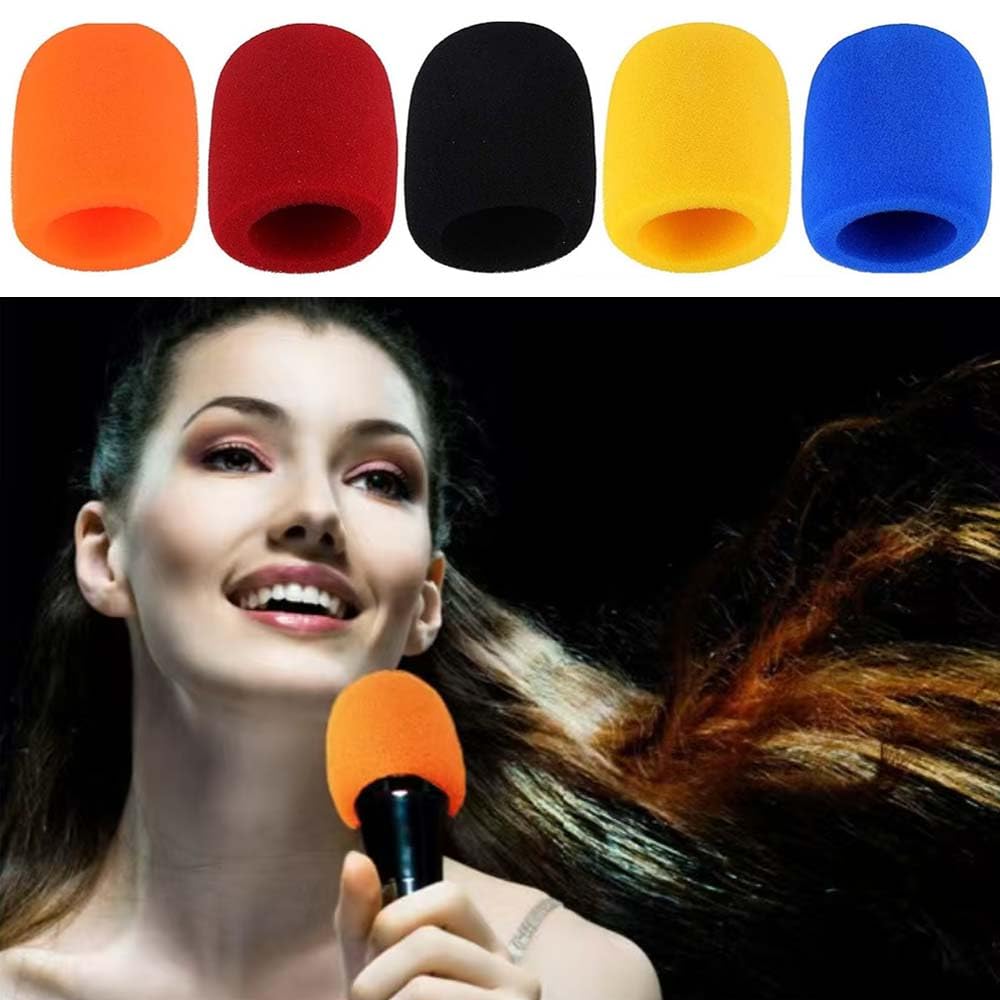 Thick Microphone Cover,Foam Mic Covers Windscreen Suitable for Most Standard Handheld Stage Microphone,Reusable Foam Covers (5 Pack)