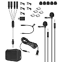 Movo VersaLav-V2 Lavalier Microphone Set for Smartphones, Computer, DSLR or Mirrorless Camera with Two Lapel Microphones, Splitter, Extension Cord