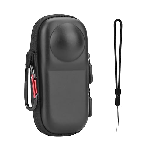 BRDRC Carrying Case for Insta 360 X4 X5 (for Original Lens Cap), Portable Small Storage Bag Protective Cover Hard Shell Travel Protector with Wrist