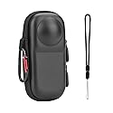 BRDRC Carrying Case for Insta 360 X4 X5 (for Original Lens Cap), Portable Small Storage Bag Protective Cover Hard Shell Travel Protector with Wrist