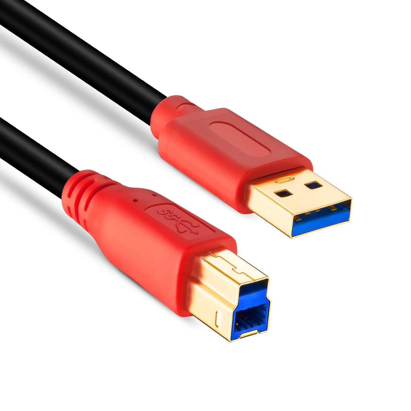 Tan QY USB 3.0 Cable A Male to B Male 1Ft, Type A to B Male Compatible with Hard Disk Drive,Printers,Scanner,USB Hub,Monitor and More (0.3M/1Ft)