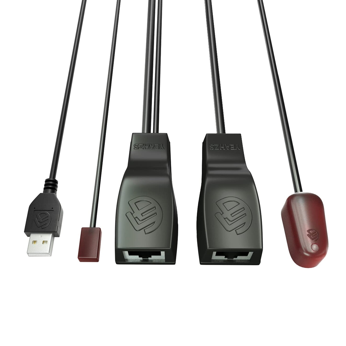 SZBJ IR Repeater,IR Remote Control Extender,Infrared Repeater System,Apply to Cat6/Cat5e/Cat6 Ethernet Cable Connection(Single Head ir emitter)