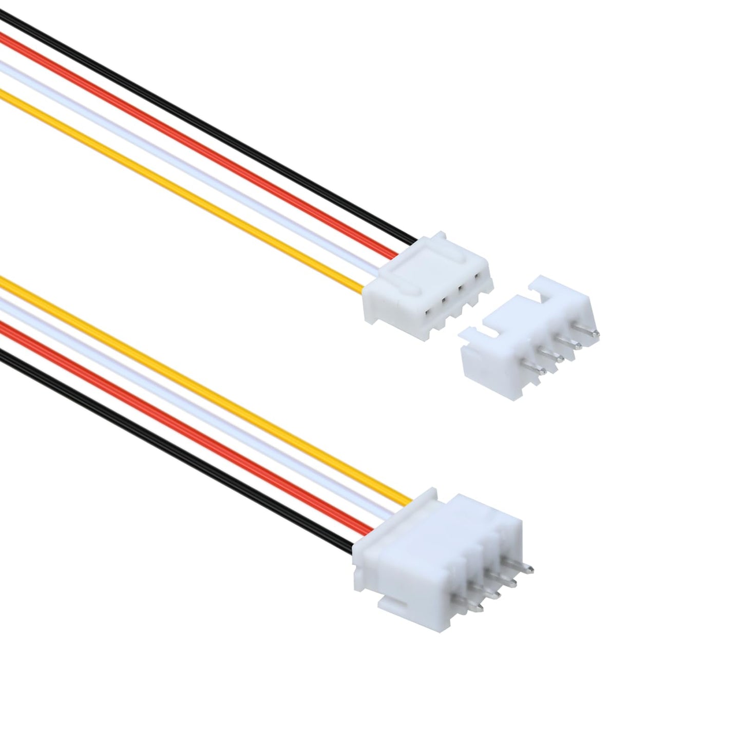 10Pairs JST-XH 2.54mm 4Pin Header Connector Kit with Male and Female Connectors Adapter 200mm 26AWG Flat Wire Cable Compatible with JST XH Plug