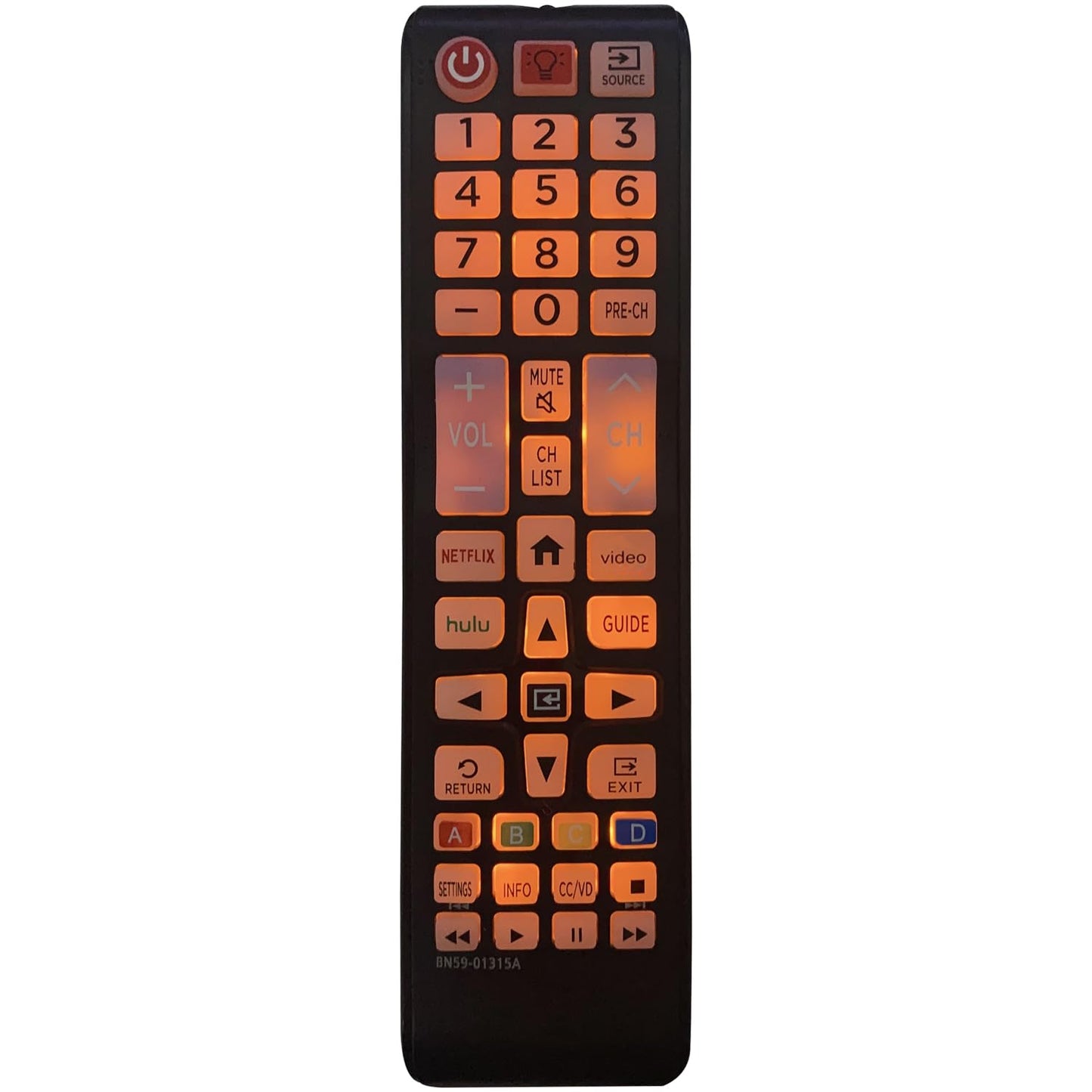 BN59-01315A Universal Backlit Remote Control for Samsung TV Remote Replacement All Samsung Smart TV, LED, LCD, HDTV, 3D, Series TV