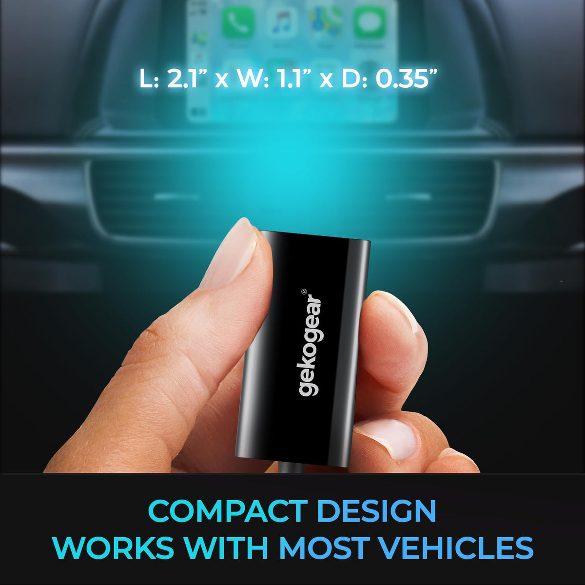 Gekogear Orbit A200 Wireless Android Auto Adapter USB Dongle for Car with Bluetooth 5.0 Plug and Play Universal Compatibility Black Compact Design Converts Wired