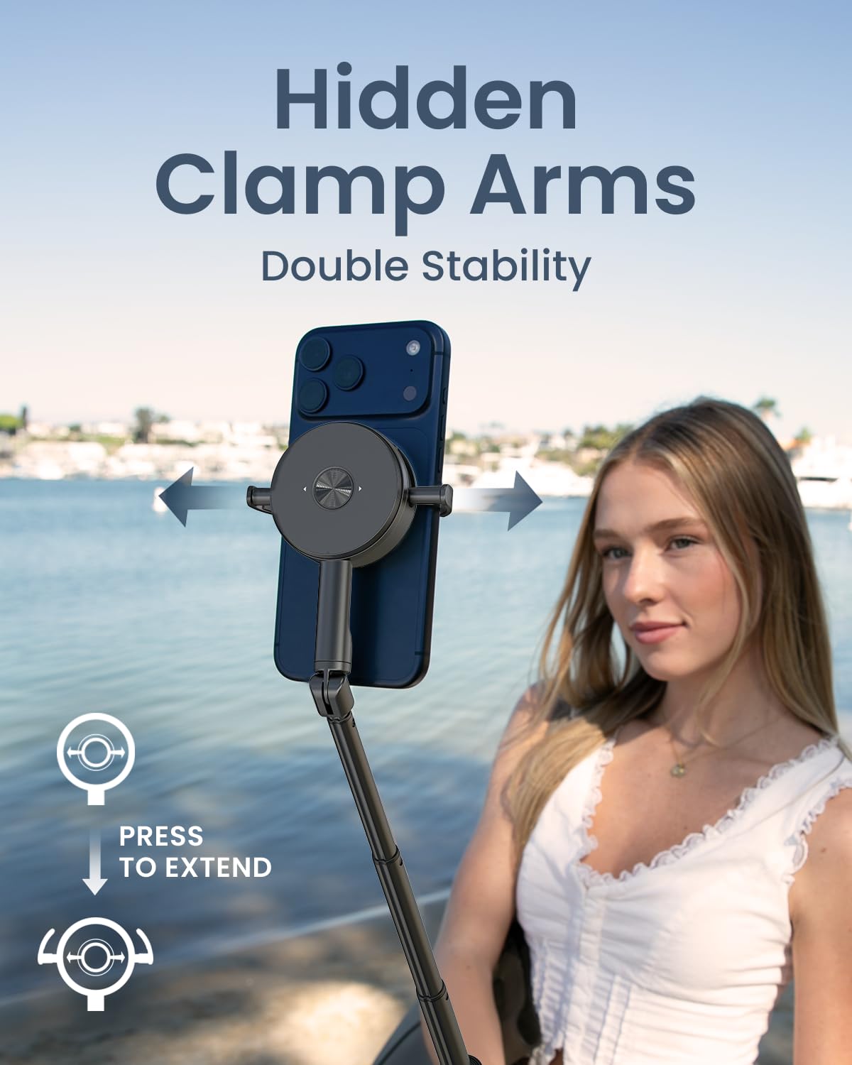 KraftGeek Magnetic Phone Tripod for iPhone, Dual-Sided Mount for MagSafe