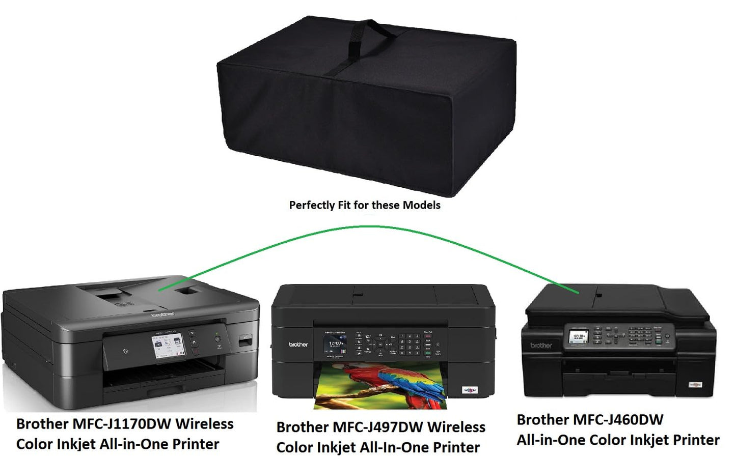 Heavy Duty Fabric Printer Dust Cover Waterproof Case for Brother MFC-J1170DW/MFC-J497DW/MFC-J460DW Wireless Color Inkjet All-in-One Printer
