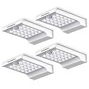 InnoGear Gutter Lights, 24 LEDs Outdoor Solar Lighting Wall Mount Motion Sensor for Security, IP65 Waterproof for Yard Porch Patio, Pack of 4