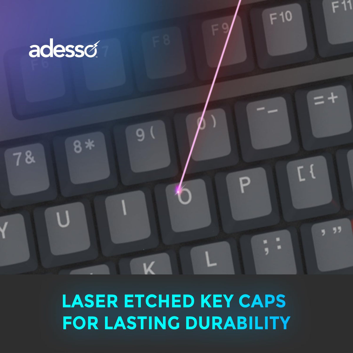 Adesso EasyTouch 150 Wired Mechanical Keyboard, Integrated Palm Rest