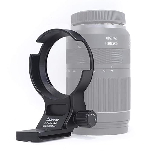 iShoot CNC Machined Diameter 79mm Tripod Mount Ring Lens Collar for Canon RF 24-240mm F4-6.3 is USM Lens, Built-in 70mm Arca-Swiss Quick Release Plate