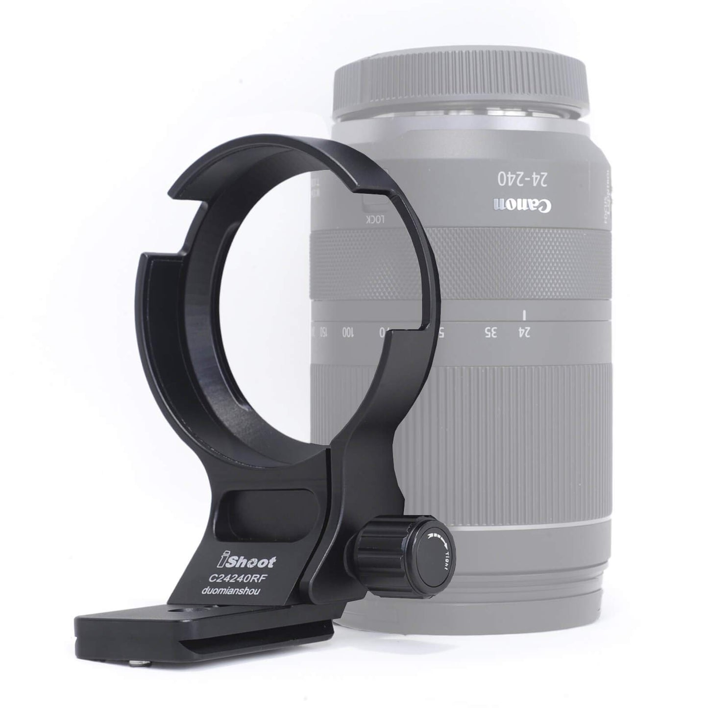 iShoot CNC Machined Diameter 79mm Tripod Mount Ring Lens Collar for Canon RF 24-240mm F4-6.3 is USM Lens, Built-in 70mm Arca-Swiss Quick Release Plate