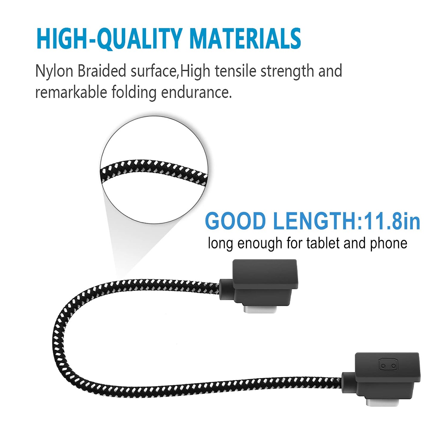 Hanatora 11.8 Inch USB C to USBC RC-N3/N2/N1/N1C Remote Controller Cable for DJI Flip,Neo,Mavic 3,Air 3S/3/2/2S,Mini 4K/2 SE/3/4 Pro,Nylon 1FT Tablet