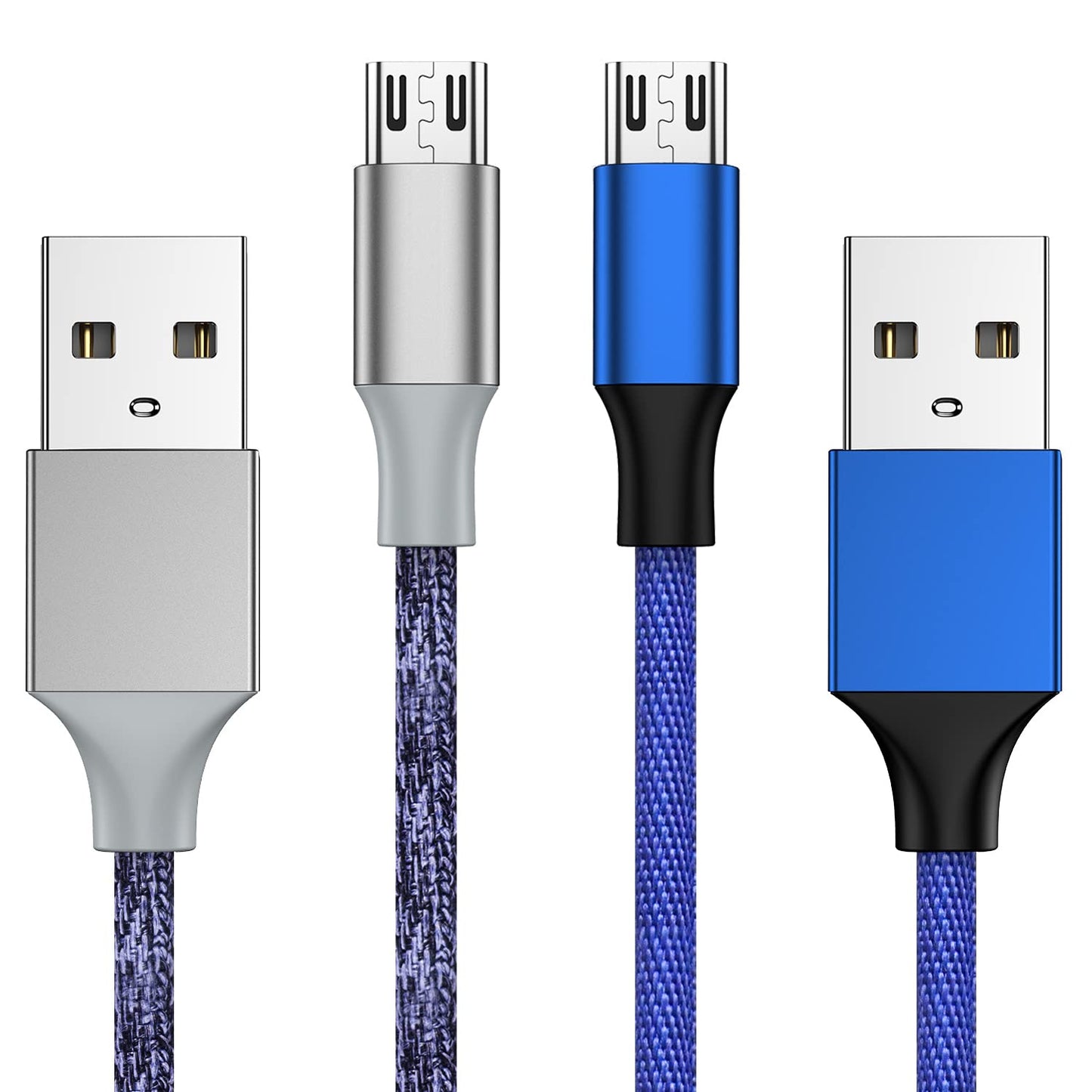 Charger Cable for Xbox One Controller - 2 Pack 10FT Nylon Braided Micro USB 2.0 Charge and Play Data Sync Cord for Xbox One S/X, Playstation 4