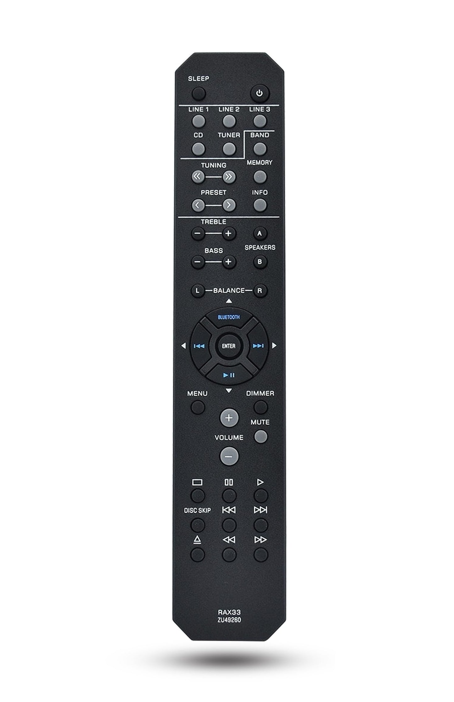 RAX33 ZU49260 Replacement Remote Control Applicable for Yamaha RS202 RS202BL R-S202 R-S202BL R-S202D RS202D Stereo Receiver