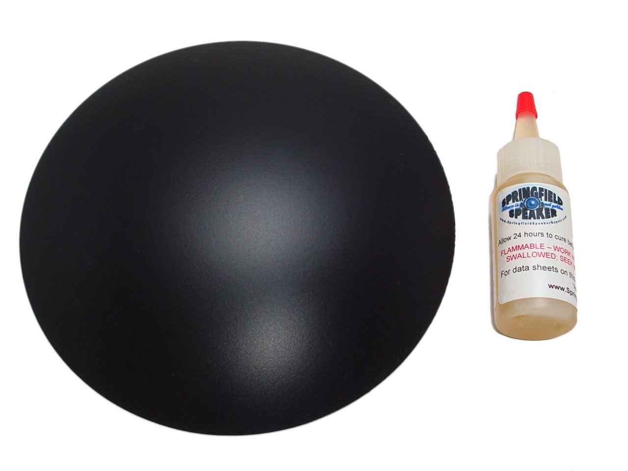 Springfield Speaker 6.5" Inverted Poly Speaker/Subwoofer Dust Cap Kit - with Adhesive - Compatible with Voice Coils up to 4.5" in Diameter