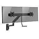 Mount-It! Proflex Dual Monitor Wall Mount, Gas Spring Arm with Crossbar, Fits 17-32? Screens up to 19.8 lb Each, Height Adjustable Full Motion Tilt