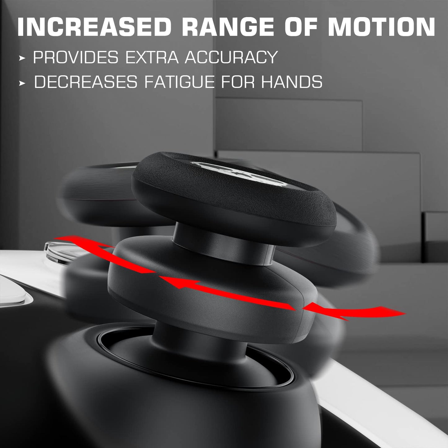 PlayRealm NO FALLING OFF Thumbstick Extender & Silicone Grip Cover 2 Sets for PS5 & PS4 Controller (Ghost White)