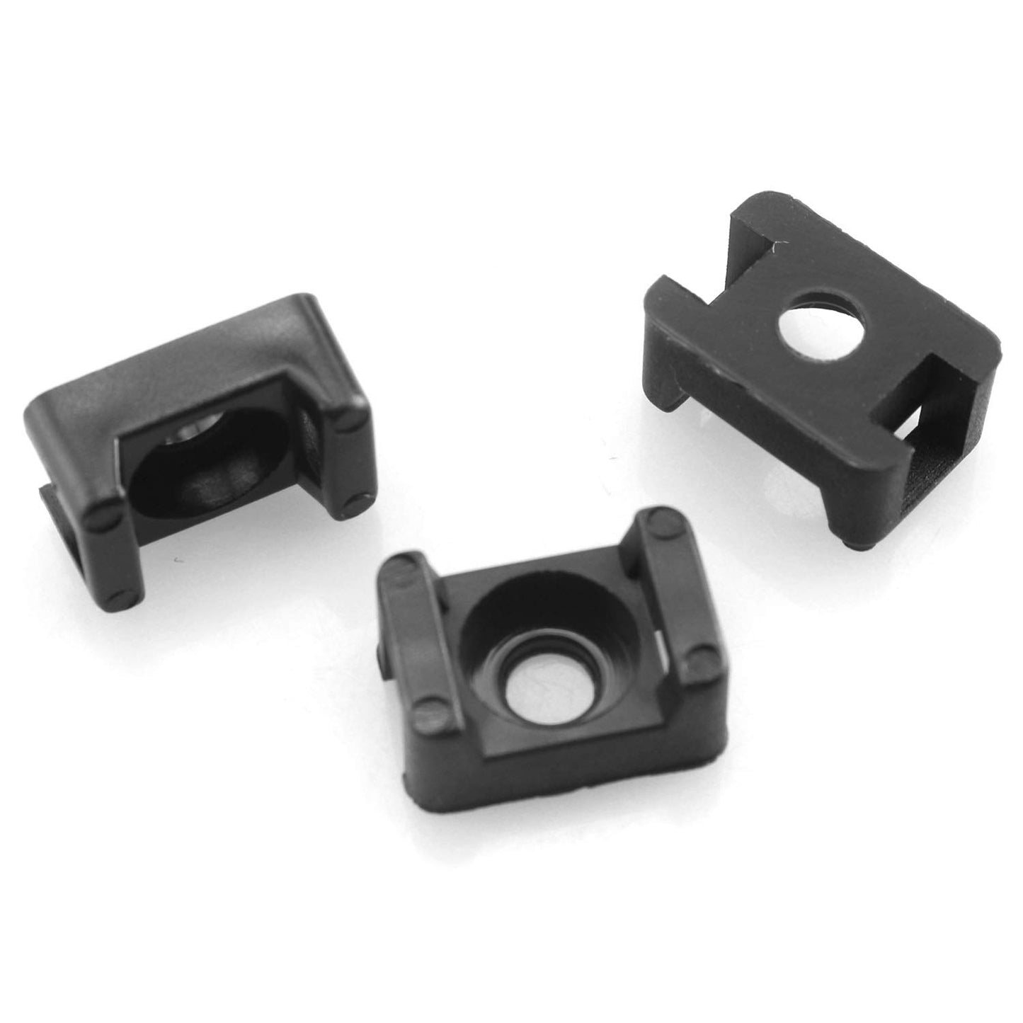 DGZZI Saddle Wire Holder 100PCS Black 4.5mm Width Screw Type Saddle Shape Cradle Tie Mounts Bases Clips Cable Holder