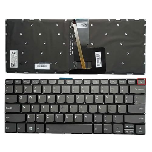 Laptop Keyboard Compatible for Lenovo IdeaPad 1-14IGL05 1-14ADA05 1-14AST-05 SN20M61946 US Layout Backlit (Power On-Off Key Version)