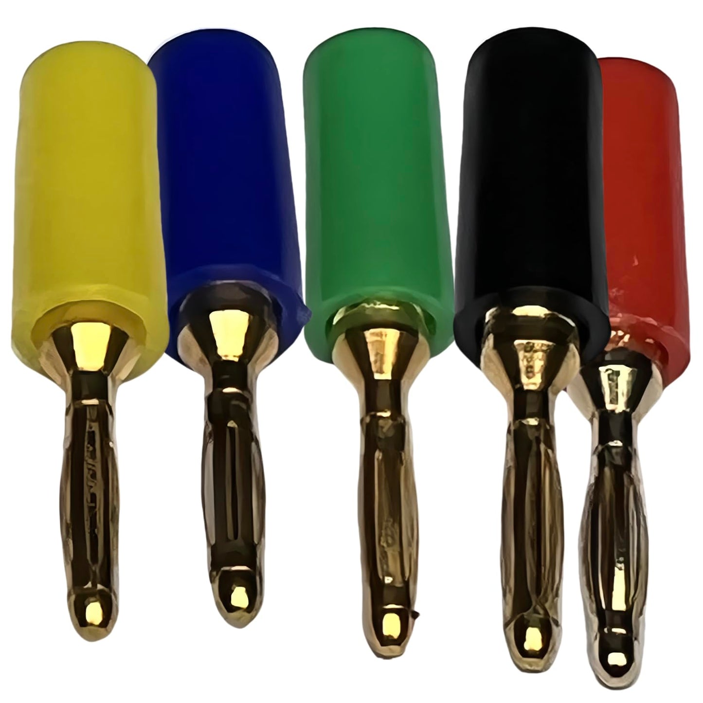 CESS 5-Colors 2mm Mini Banana Male Plug Jack Cable Connector (10 Pack)
